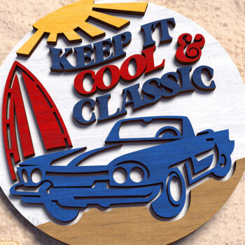 Intra απο ξύλο plywood 3mm-4mm πάχος – Καλοκαιρινό ρετρό σημάδι κοπής με λέιζερ Δίασταση  20x20 cm INTRAFABR-122599613 - Image 1