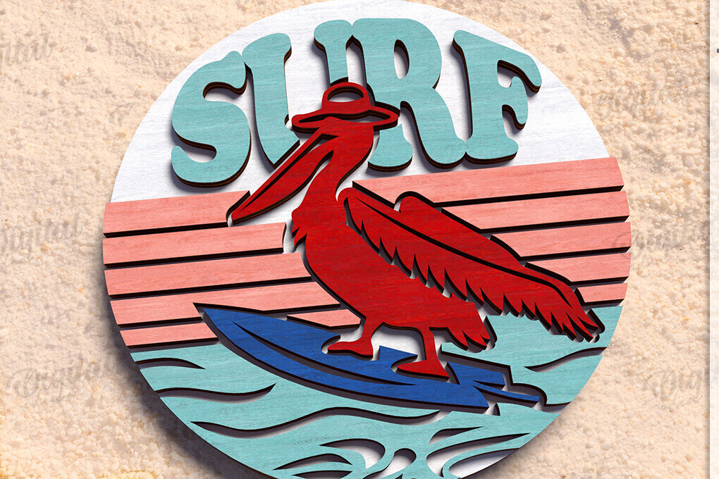 Intra απο ξύλο plywood 3mm-4mm πάχος – Καλοκαιρινό ρετρό σημάδι κοπής με λέιζερ Δίασταση  20x20 cm INTRAFABR-122599724