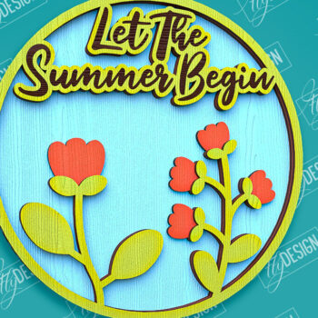 Intra απο ξύλο plywood 3mm-4mm πάχος – Καλοκαιρινό στρογγυλό σημάδι | τρισδιάστατη επιγραφή Δίασταση 20x20 cm INTRAFABR-96279027 - Image 1