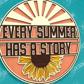 Intra απο ξύλο plywood 3mm-4mm πάχος – Καλοκαιρινό στρογγυλό σημάδι | τρισδιάστατη επιγραφή Δίασταση 20x20 cm INTRAFABR-96279020 - Image 1