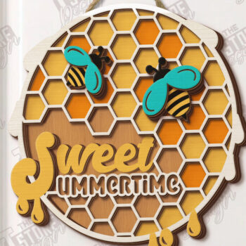 Intra απο ξύλο plywood 3mm-4mm πάχος – Καλοκαιρινή στρογγυλή πινακίδα κοπής λέιζερ | Σημάδι βεράντας Δίασταση 20x20 cm INTRAFABR-120348895 - Image 1