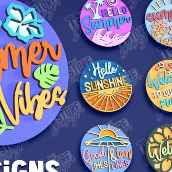 Intra απο ξύλο plywood 3mm-4mm πάχος – Πακέτο κοπής λέιζερ καλοκαιρινών στρογγυλών πινακίδων Δίασταση  20x20 cm INTRAFABR-95791859 - Image 1