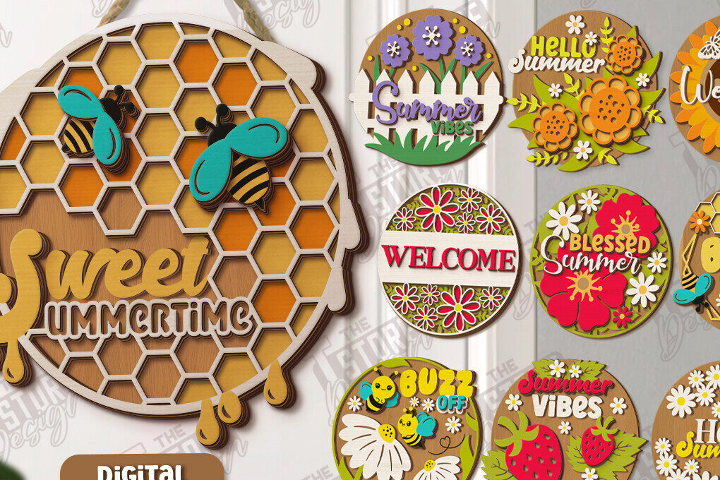 Intra απο ξύλο plywood 3mm-4mm πάχος – Πακέτο κοπής λέιζερ καλοκαιρινών στρογγυλών πινακίδων |CNC Δίασταση  20x20 cm INTRAFABR-120348955