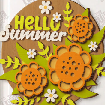 Intra απο ξύλο plywood 3mm-4mm πάχος – Καλοκαιρινές στρογγυλές πινακίδες κοπής με λέιζερ | Επιτοίχιο σημάδι Δίασταση  20x20 cm INTRAFABR-120188926 - Image 1