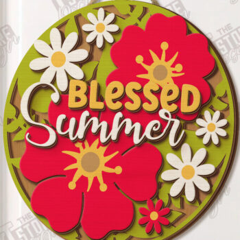 Intra απο ξύλο plywood 3mm-4mm πάχος – Καλοκαιρινές στρογγυλές πινακίδες κοπής με λέιζερ | Επιτοίχιο σημάδι Δίασταση  20x20 cm INTRAFABR-120188938 - Image 1