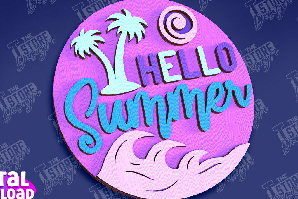 Intra απο ξύλο plywood 3mm-4mm πάχος – Καλοκαιρινά στρογγυλά σημάδια | Σημάδια επιγραφή Δίασταση  20x20 cm INTRAFABR-95791759