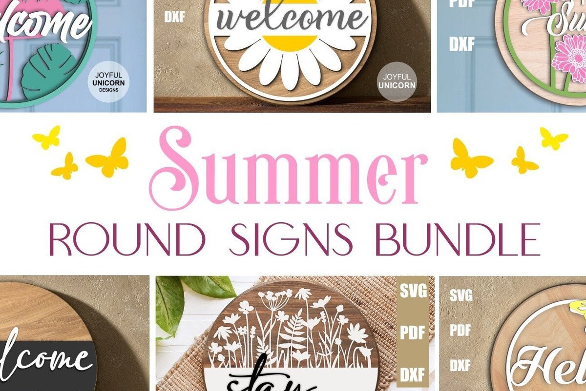 Intra απο ξύλο plywood 3mm-4mm πάχος – Πακέτο Summer Round Signs Δίασταση  40x30 cm INTRAFABR-32036576