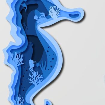 Intra απο ξύλο plywood 3mm-4mm πάχος – Summer Sea Horse Paper/Laser 3D Δίασταση 20x20 cm INTRAFABR-33315502 - Image 1