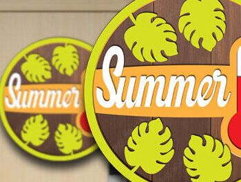 Intra απο ξύλο plywood 3mm-4mm πάχος – Summer Sign Κρεμάστρα πόρτας Δίασταση  40x30 cm INTRAFABR-68627157 - Image 1