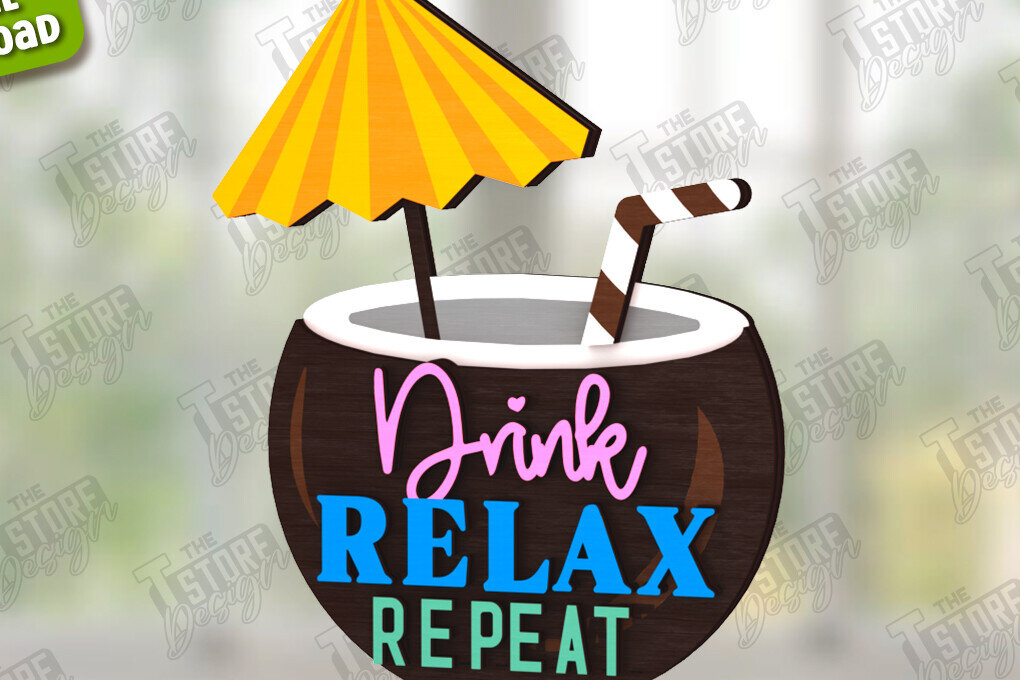 Intra απο ξύλο plywood 3mm-4mm πάχος – Summer Sign| Στοιχεία του καλοκαιριού Δίασταση  40x30 cm INTRAFABR-123031810