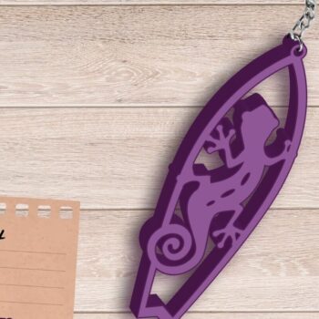 Intra απο ξύλο plywood 3mm-4mm πάχος – Μπρελόκ Summer Surf, Lizard Δίασταση  5x5 cm INTRAFABR-92940080 - Image 1