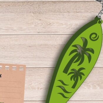 Intra απο ξύλο plywood 3mm-4mm πάχος – Μπρελόκ Summer Surf, Αρχείο κοπής με λέιζερ Δίασταση  5x5 cm INTRAFABR-92289928 - Image 1