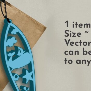 Intra απο ξύλο plywood 3mm-4mm πάχος – Μπρελόκ Summer Surf, Whale Δίασταση  5x5 cm INTRAFABR-92365352 - Image 2