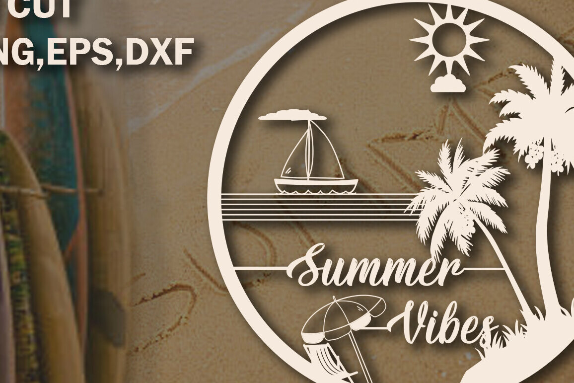 Intra απο ξύλο plywood 3mm-4mm πάχος – Καλοκαιρινό διανυσματικό  Δίασταση  20x20 cm INTRAFABR-119692904