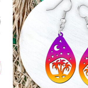 Intra απο ξύλο plywood 3mm-4mm πάχος – Αρχείο κοπής με λέιζερ Summer Teardrop Earrings Δίασταση  5x5 cm INTRAFABR-121592969