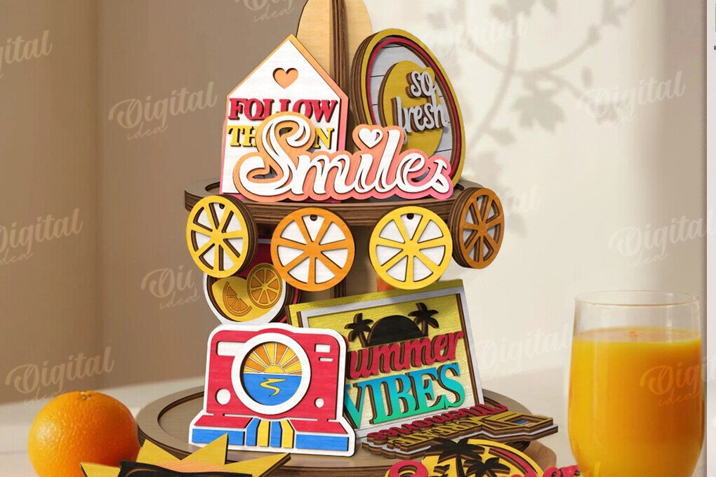 Intra απο ξύλο plywood 3mm-4mm πάχος – Καλοκαιρινές διακοσμήσεις δίσκων κοπής με λέιζερ Δίασταση  20x20 cm INTRAFABR-122674690