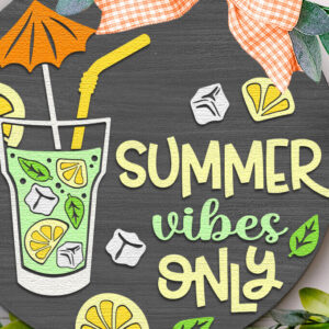 Intra απο ξύλο plywood 3mm-4mm πάχος – Summer Vibes Only, Πολυεπίπεδη πινακίδα πόρτας Δίασταση  20x20 cm INTRAFABR-120913707