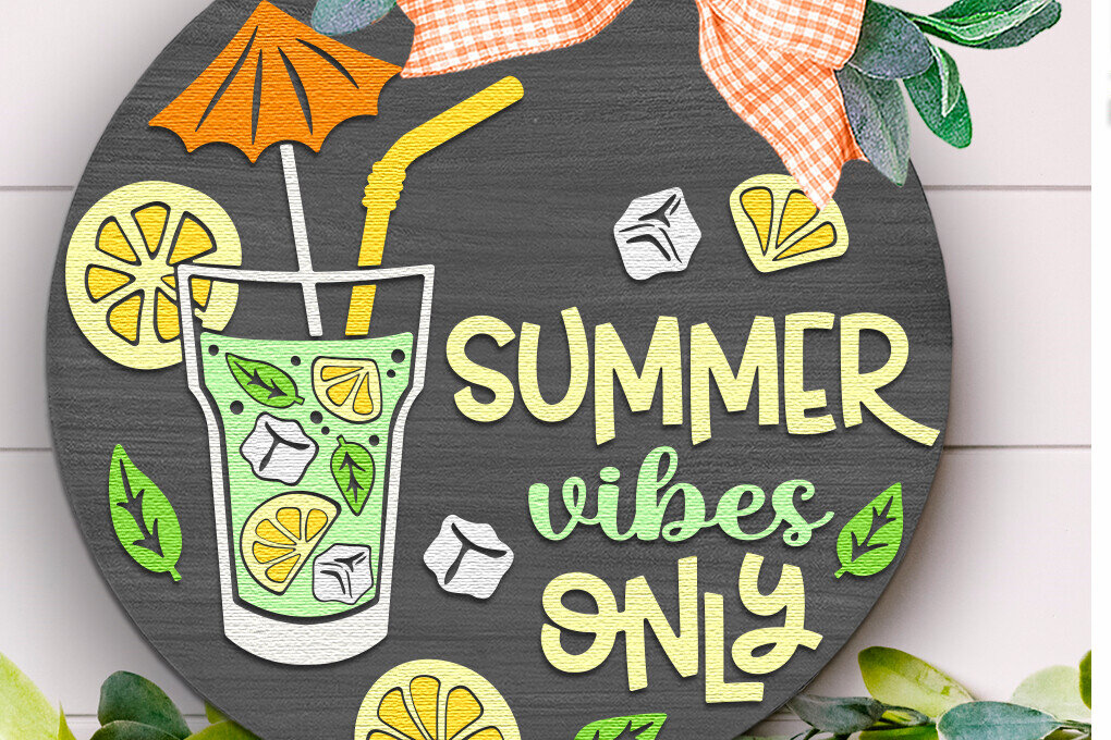 Intra απο ξύλο plywood 3mm-4mm πάχος – Summer Vibes Only, Πολυεπίπεδη πινακίδα πόρτας Δίασταση  20x20 cm INTRAFABR-120913707