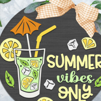 Intra απο ξύλο plywood 3mm-4mm πάχος – Summer Vibes Only, Πολυεπίπεδη πινακίδα πόρτας Δίασταση  20x20 cm INTRAFABR-120913707 - Image 2