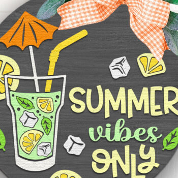 Intra απο ξύλο plywood 3mm-4mm πάχος – Summer Vibes Only, Πολυεπίπεδη πινακίδα πόρτας Δίασταση  20x20 cm INTRAFABR-120913707 - Image 3