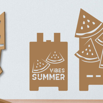 Intra απο ξύλο plywood 3mm-4mm πάχος – Στάση τηλεφώνου Summer Vibes με λέιζερ Δίασταση  20x20 cm INTRAFABR-99911255 - Image 1