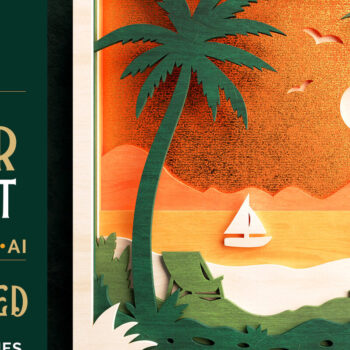 Intra απο ξύλο plywood 3mm-4mm πάχος – Αρχείο κοπής 3D Layered Summer Wall Art Δίασταση  40x30 cm INTRAFABR-64815398 - Image 1