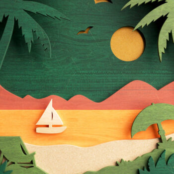 Intra απο ξύλο plywood 3mm-4mm πάχος – Αρχείο κοπής 3D Layered Summer Wall Art Δίασταση  40x30 cm INTRAFABR-64815398 - Image 6