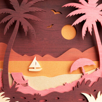 Intra απο ξύλο plywood 3mm-4mm πάχος – Αρχείο κοπής 3D Layered Summer Wall Art Δίασταση  40x30 cm INTRAFABR-64815398 - Image 7