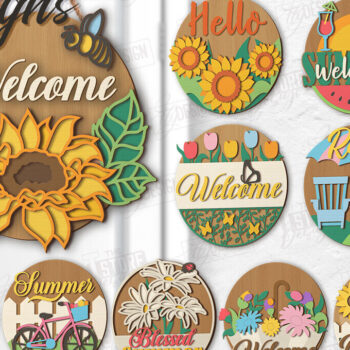 Intra απο ξύλο plywood 3mm-4mm πάχος – Πακέτο κοπής με λέιζερ καλοκαιρινές επιγραφές τοίχου | CNC Δίασταση 40x30 cm INTRAFABR-123136041 - Image 1