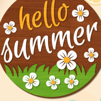 Intra απο ξύλο plywood 3mm-4mm πάχος – Summer Welcome Sign Lasercut Δίασταση  40x30 cm INTRAFABR-118235137 - Image 1