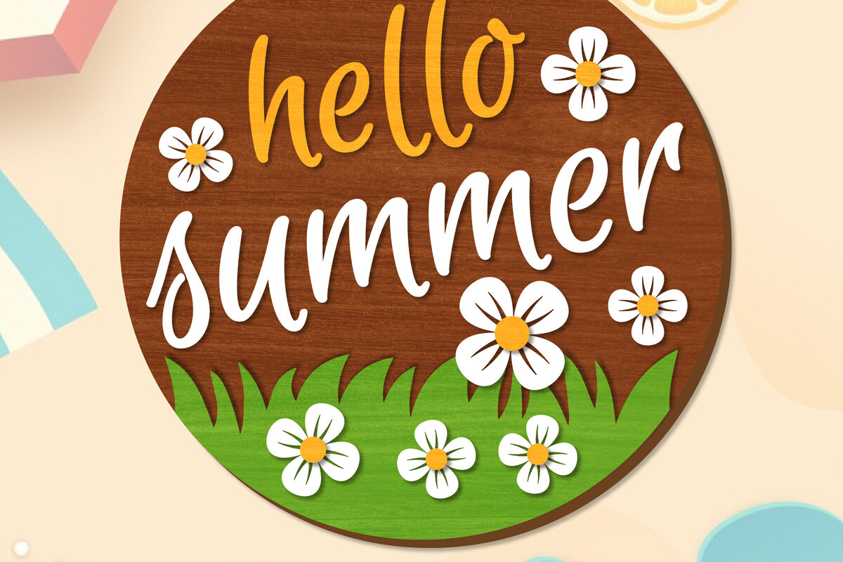 Intra απο ξύλο plywood 3mm-4mm πάχος – Summer Welcome Sign Lasercut Δίασταση  40x30 cm INTRAFABR-118235137