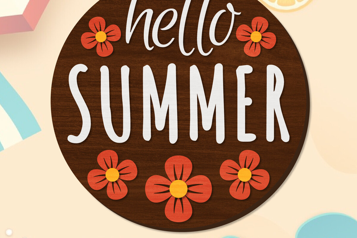Intra απο ξύλο plywood 3mm-4mm πάχος – Summer Welcome Sign Lasercut Δίασταση  40x30 cm INTRAFABR-118235144