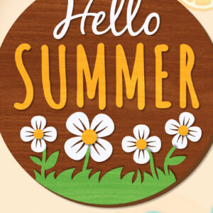 Intra απο ξύλο plywood 3mm-4mm πάχος – Summer Welcome Sign Lasercut Δίασταση  40x30 cm INTRAFABR-118235093