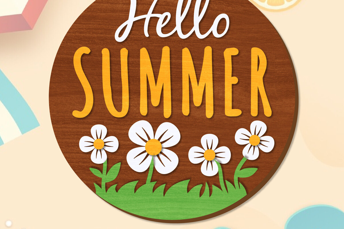 Intra απο ξύλο plywood 3mm-4mm πάχος – Summer Welcome Sign Lasercut Δίασταση  40x30 cm INTRAFABR-118235093