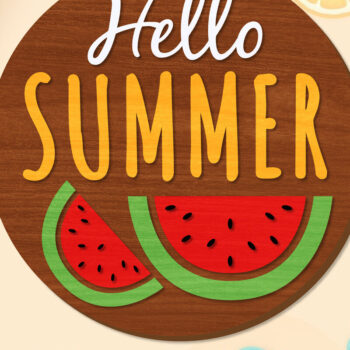 Intra απο ξύλο plywood 3mm-4mm πάχος – Summer Welcome Sign Lasercut Δίασταση  40x30 cm INTRAFABR-118235119 - Image 1