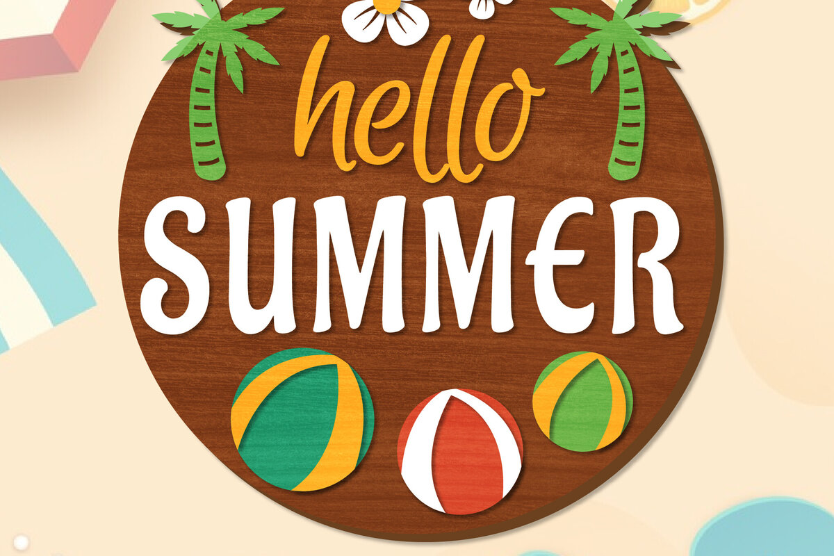 Intra απο ξύλο plywood 3mm-4mm πάχος – Summer Welcome Sign Lasercut Δίασταση  40x30 cm INTRAFABR-118235125