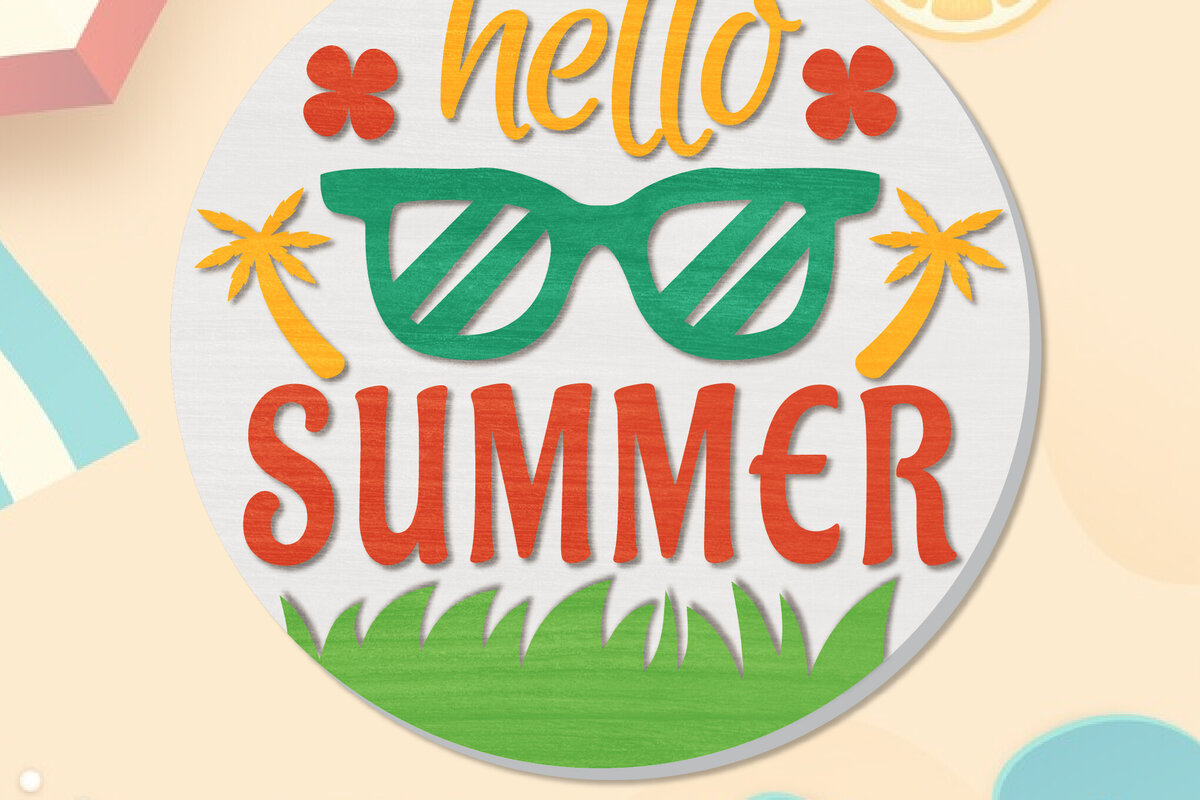 Intra απο ξύλο plywood 3mm-4mm πάχος – Summer Welcome Sign Lasercut Δίασταση  40x30 cm INTRAFABR-118235130