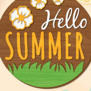Intra απο ξύλο plywood 3mm-4mm πάχος – Summer Welcome Sign Lasercut Δίασταση  40x30 cm INTRAFABR-118235084