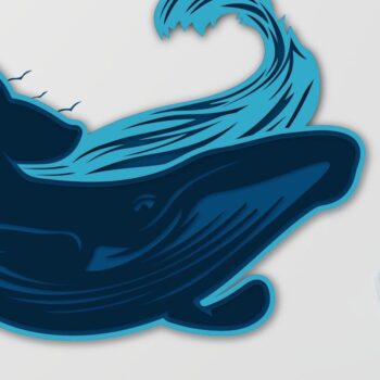 Intra απο ξύλο plywood 3mm-4mm πάχος – Summer Whale Wave Layered Δίασταση  20x20 cm INTRAFABR-33220594 - Image 1