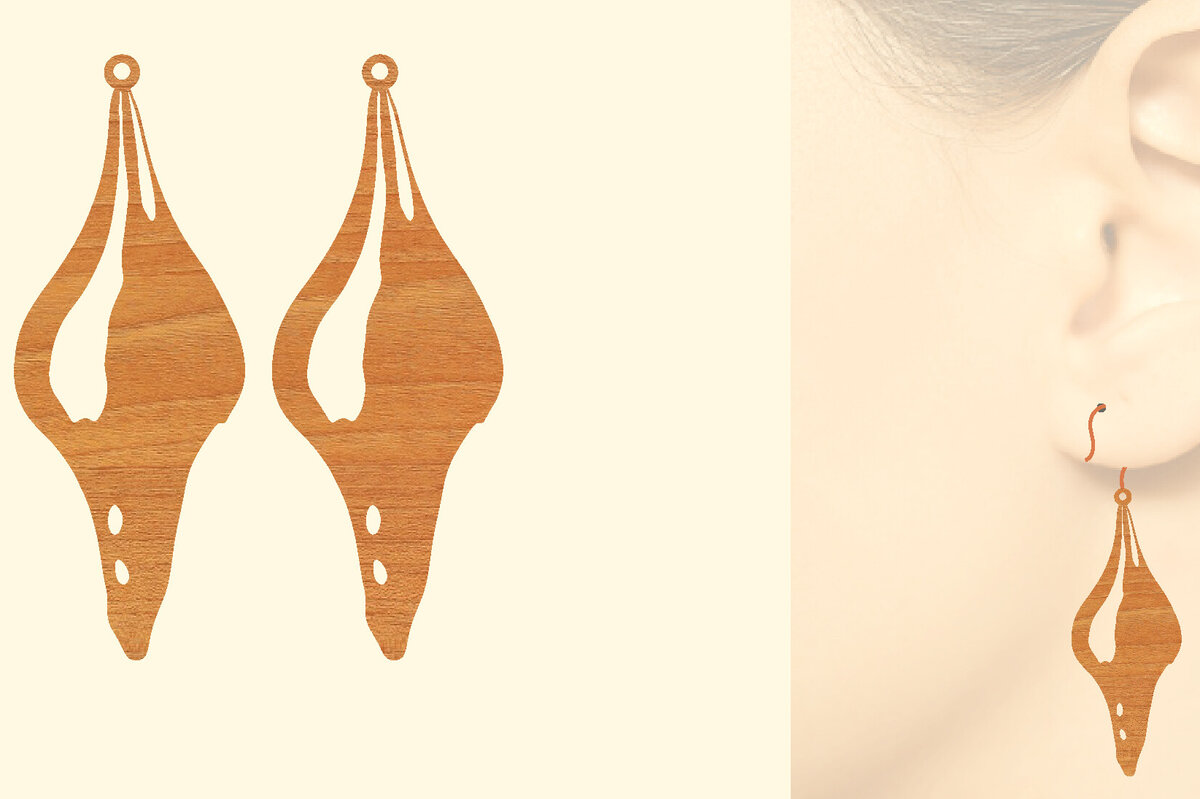 Intra απο ξύλο plywood 3mm-4mm πάχος – Καλοκαιρινά Ξύλινα Σκουλαρίκια Δίασταση  5x5 cm INTRAFABR-96803053