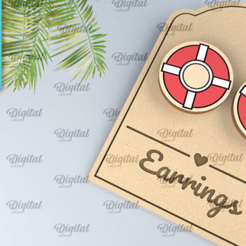 Intra απο ξύλο plywood 3mm-4mm πάχος – Καλοκαιρινά Ξύλινα Σκουλαρίκια Κοπή Laser Δίασταση  5x5 cm INTRAFABR-98270316 - Image 1