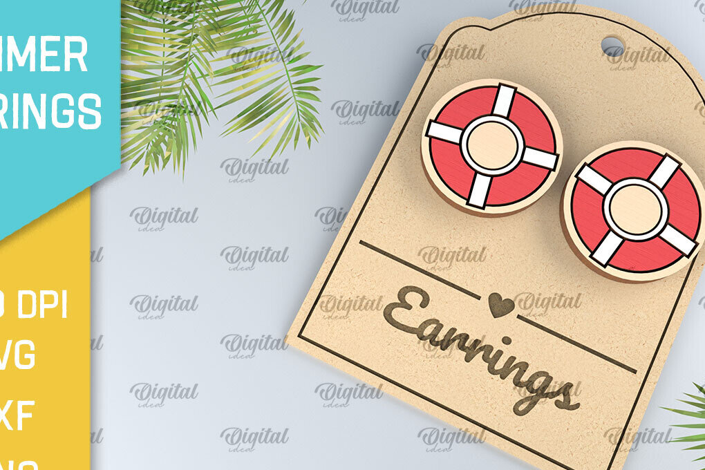 Intra απο ξύλο plywood 3mm-4mm πάχος – Καλοκαιρινά Ξύλινα Σκουλαρίκια Κοπή Laser Δίασταση  5x5 cm INTRAFABR-98270316