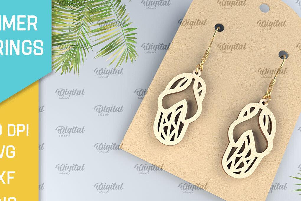 Intra απο ξύλο plywood 3mm-4mm πάχος – Καλοκαιρινά Ξύλινα Σκουλαρίκια Κοπή Laser Δίασταση  5x5 cm INTRAFABR-98899365