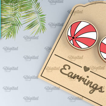 Intra απο ξύλο plywood 3mm-4mm πάχος – Καλοκαιρινά Ξύλινα Σκουλαρίκια Κοπή Laser Δίασταση  5x5 cm INTRAFABR-98269550 - Image 1