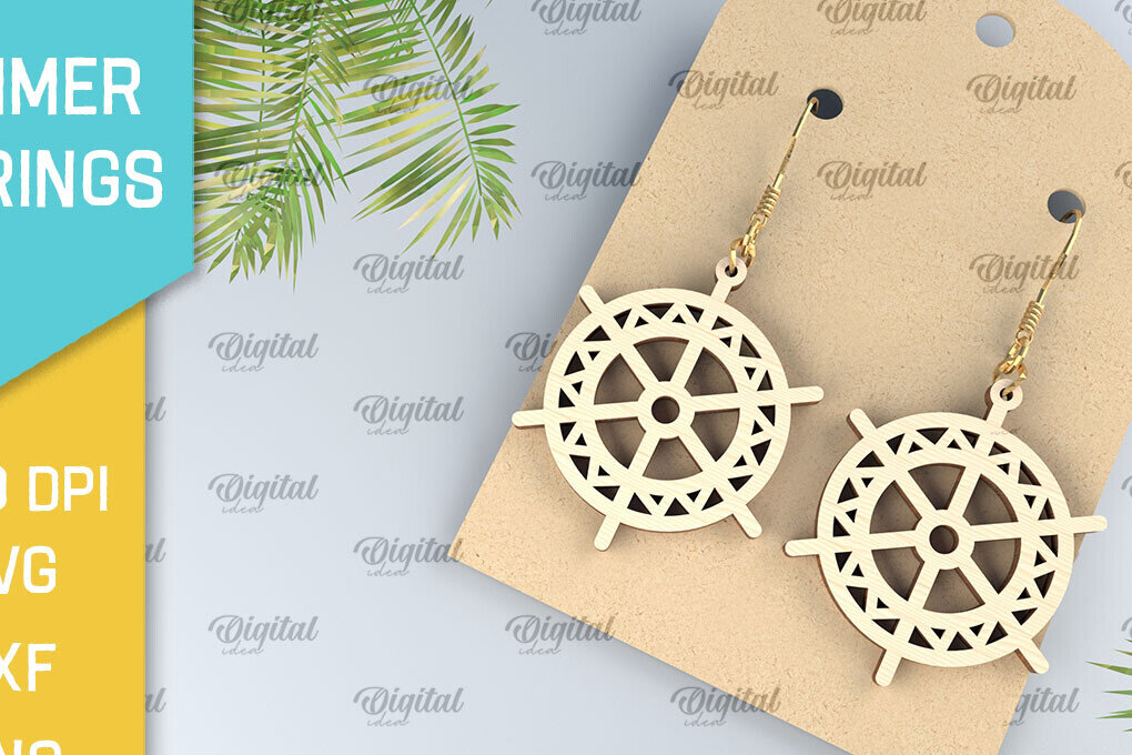 Intra απο ξύλο plywood 3mm-4mm πάχος – Καλοκαιρινά Ξύλινα Σκουλαρίκια Κοπή Laser Δίασταση  5x5 cm INTRAFABR-98899484