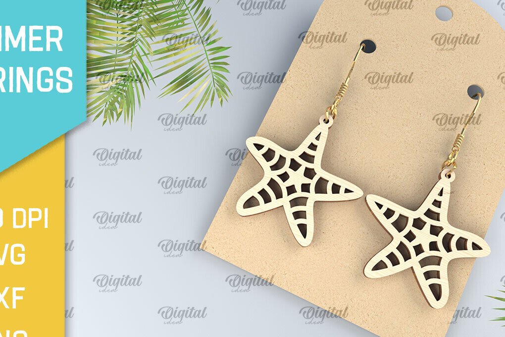 Intra απο ξύλο plywood 3mm-4mm πάχος – Καλοκαιρινά Ξύλινα Σκουλαρίκια Κοπή Laser Δίασταση  5x5 cm INTRAFABR-98899784