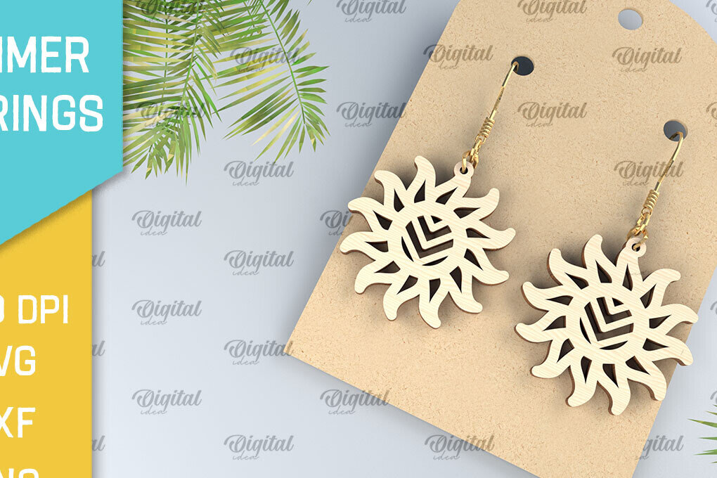 Intra απο ξύλο plywood 3mm-4mm πάχος – Καλοκαιρινά Ξύλινα Σκουλαρίκια Κοπή Laser Δίασταση  5x5 cm INTRAFABR-98899954