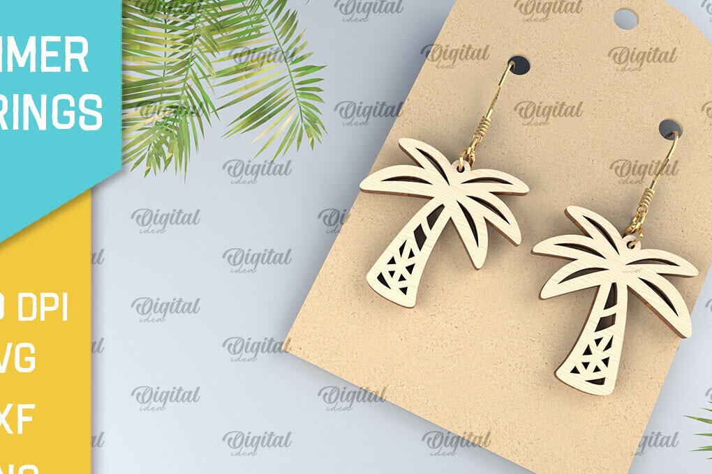 Intra απο ξύλο plywood 3mm-4mm πάχος – Καλοκαιρινά Ξύλινα Σκουλαρίκια Κοπή Laser Δίασταση  5x5 cm INTRAFABR-98900310