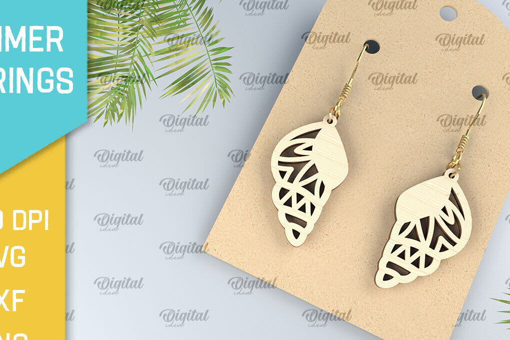 Intra απο ξύλο plywood 3mm-4mm πάχος – Καλοκαιρινά Ξύλινα Σκουλαρίκια Κοπή Laser Δίασταση  5x5 cm INTRAFABR-98900372