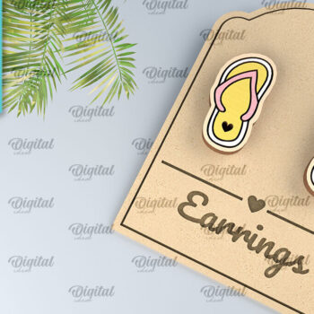 Intra απο ξύλο plywood 3mm-4mm πάχος – Καλοκαιρινά Ξύλινα Σκουλαρίκια Κοπή Laser Δίασταση  5x5 cm INTRAFABR-98269665 - Image 1